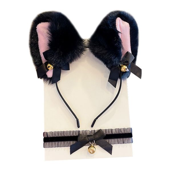 

fashion blogger designer jewelry cat's ears (steamed cat-ear shaped bread) hair hoop plush cat head hoop headband fabric hair band whol, Silver