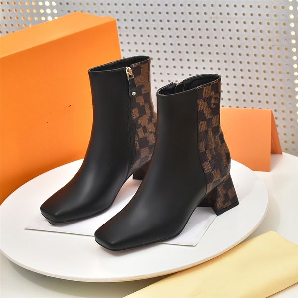 

luxury design boots 2023 luis fashion women retro decoration winter warm snow non slip high heel martin knight tassel casual socks boots vut, Black