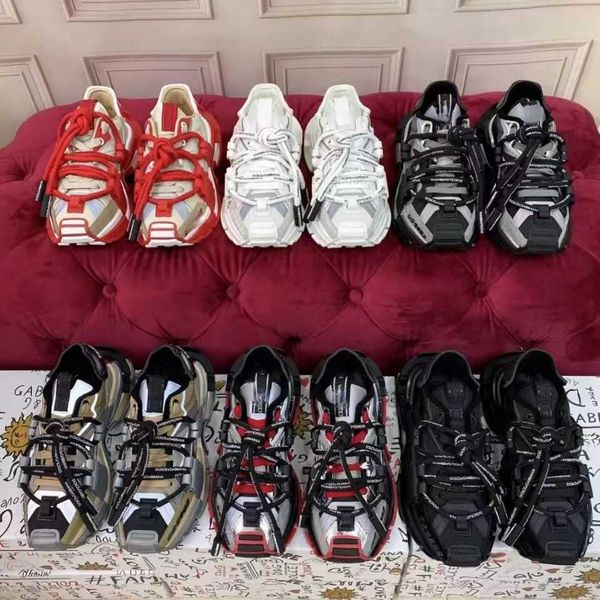 

high-class pop color matching designer sneakers running shoes dg thick sole trend light luxury fashion all match color cool casual lace-up d, Black