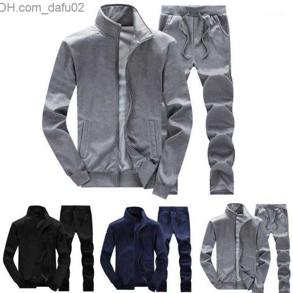 

men's tracksuits men's autumn winter solid sweatshirt pants sets sports suit tracksuit sets tracksuit men autumn winter sportswea, Gray