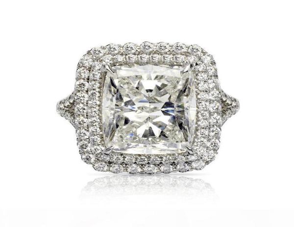 

a victoria wieck luxury jewelry 925 sterling silverprincess cut big white clear z cz diamond eternity women wedding band ring 3229916, Slivery;golden