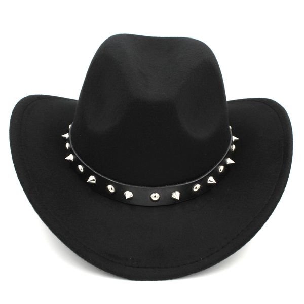 

kids western cowboy hat costume cowgirl cap fedoras with rivets leather belt for masquerade party birthday, Blue;gray