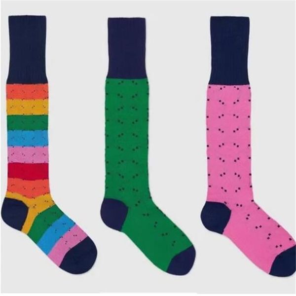 

girls ladies socks letter rainbow color cotton long sock comfortable breathable casual athletic hosiery, Pink;yellow