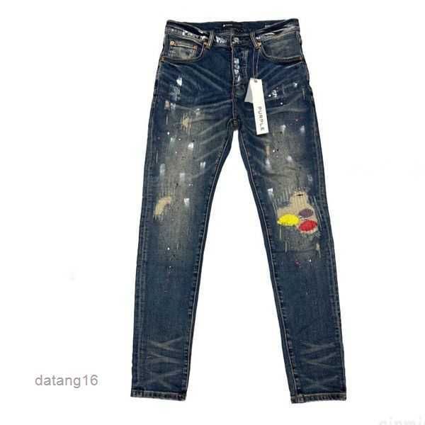 

purple jeans designer mens black denim tears ripped straight regular washed old long fashion hole stack wj3j, Blue