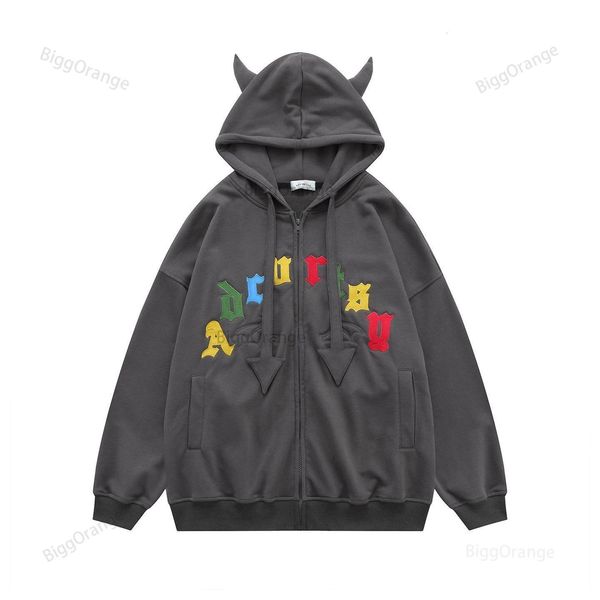 

womens hoodies sweatshirts woman y2k angel demon ears letter embroidery women gothic oversize hoodie harajuku pullover clothes 230725, Black