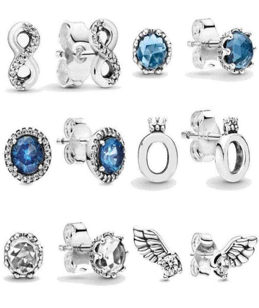 

authentic 925 sterling silver earring angel wing polished crown o signature geometric lines for women jewelry251a4593166, Golden