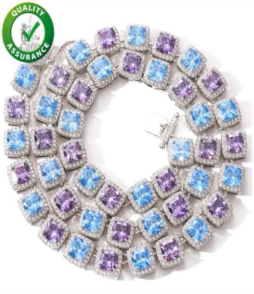 

designer necklace mens jewelry hip hop iced out chains fashion diamond tennis bracelet rapper luxury bling cubic zirconia jewellry6988615, Silver