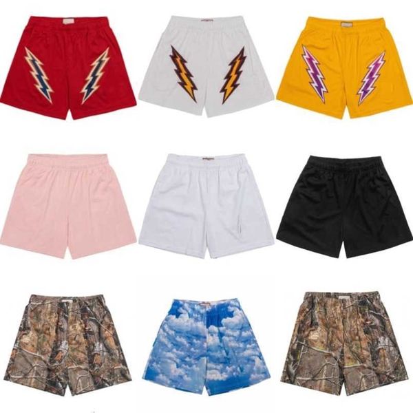 

designer ee shorts clothing apparel mens womens leaf pattern pants cotton sports fashion lightning printed short street style tide knee leng, White;black