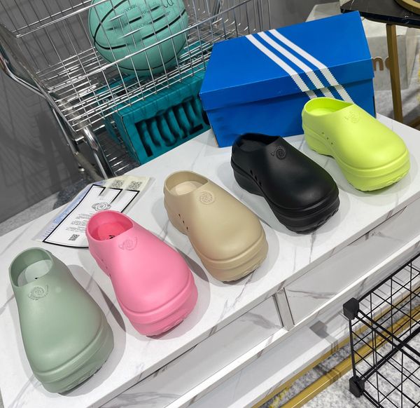 

adifom stan smith mule chef sandals designer women men rubber slippers silver green wonder taupe core slides summer slipper shoes, Black