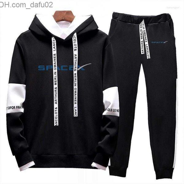 

men's tracksuits men's tracksuits spacex men two piece sets solid color warm hoodies and long pant sports suit autumn winter track, Gray