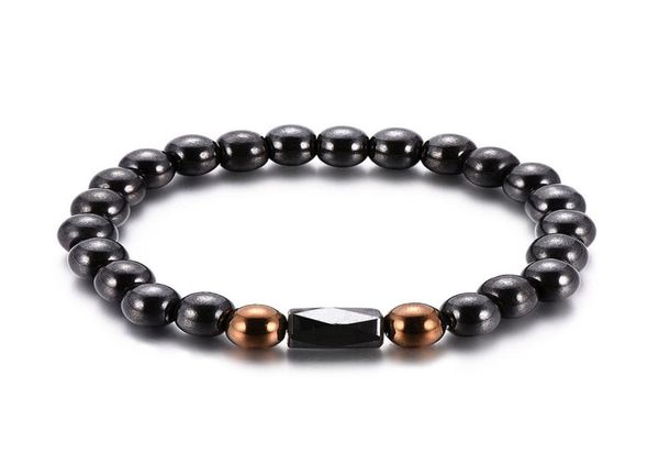 

8mm black magnet hematite beaded bracelet healthy mens wristband jewelry whole custom bead stretch band8627236