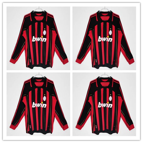 

retro shirts soccer jerseys 95 96 97 gullit 12 14 15 maldini van basten football kaka inzaghi 06 07 pirlo shevchenko baggio ac milans jersey, Black;yellow
