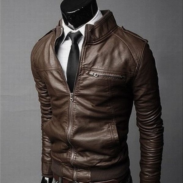 

men's jackets mrmt brand men's motorcycle leather jacket slim men leather jacket outer wear clothing for male garment man jackets, Black;brown