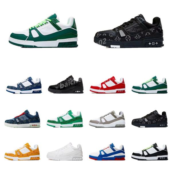 

2023 designer trainer sneakers casual shoes mens virgils x 1 low white logo embossed red green blue denim royal red canvas black luxury men