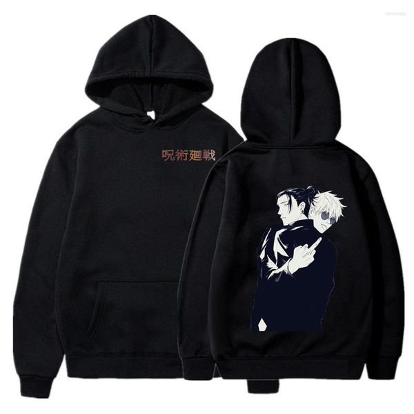 

style men's hoodies jujutsu kaisen funny hoodie woman man hiphop sweatshirt, Black