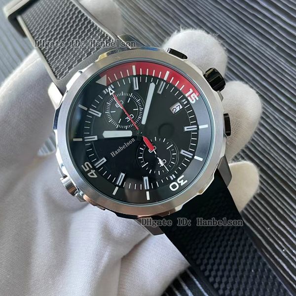 

mens watches vk quartz movement red black two tone dial sport rubber strap 45mm wristwatches watches, Slivery;brown