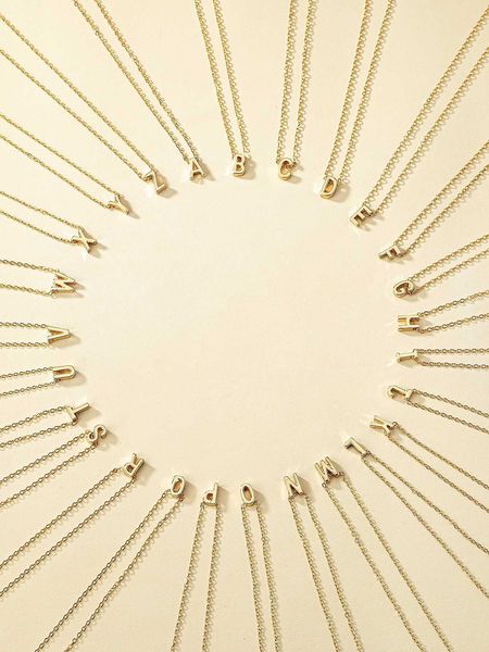 

women's accessories 1pc letter charm necklace, Silver
