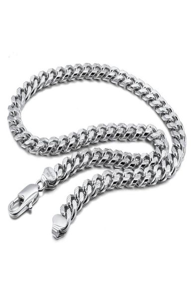 

chains 100925 sterling silver punk necklace men 10mm curb cuban link chain chokers gift fashion vintage for man solid jewelry5827113