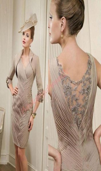 

mother summer dress with 34 long sleeve jacket women formal gowns vintage wedding party dress7660750, Black;red
