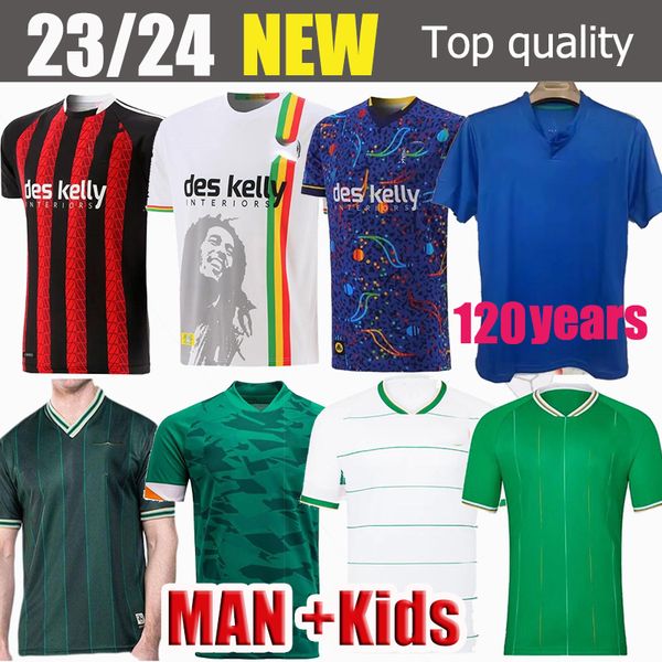 

22 2023 2024 bohemian soccer jerseys ireland republic of home away 22 23 football shirt, Black;yellow