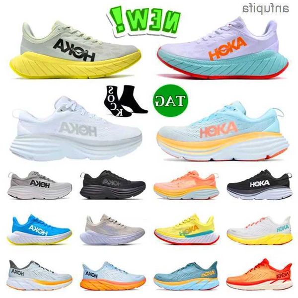 

hoka one clifton 8 9 hokas running shoes bondi 8 white black coastal sky vibrant orange shifting sand airy carbon x 2 sneakers women men out