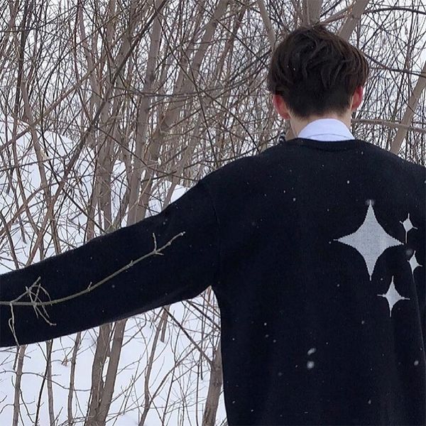 

men's sweaters harajuku black sweater men's oversized hip hop streetwear autumn winter gothic pullover sweater for women's fa, White;black