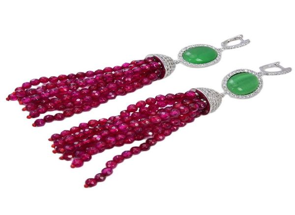 

guaiguai jewelry white pearl green jade crystal red agate earrings cz fitting handmade for women real gems stone lady fashion jewe5336898, Silver