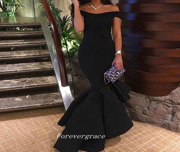

new black offtheshoulders prom dress mermaid arabic long women evening party reception gown custom made plus size6370466