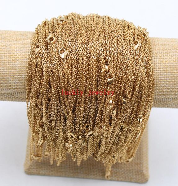 

10pcs lot in bulk whole stainless steel gold thin 2mm 18 inch strong flat oval chain necklace women jewelry5828840, Silver