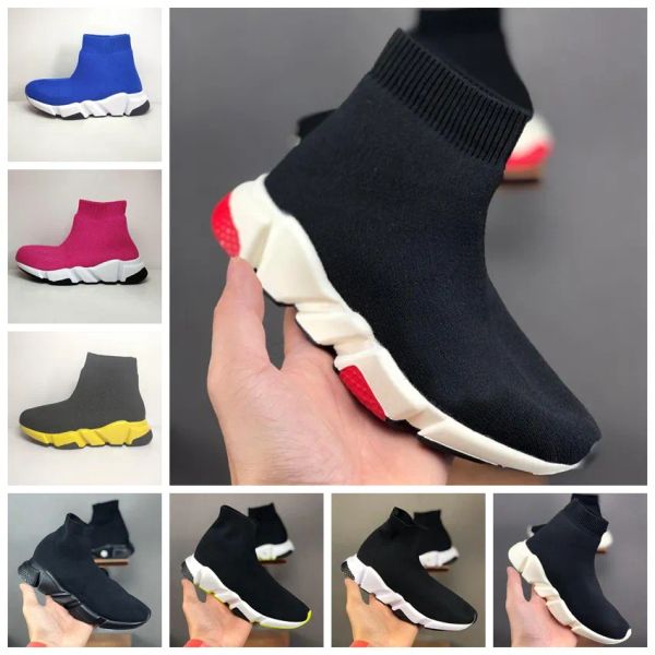 

designer kids shoes boys girls sock casual shoes sneakers sports shoe new paris toddler triple-s light breathable black and white classic p