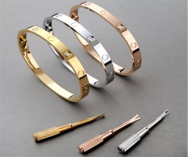 

love gold bracelet designer jewelry rose gold bangle luxurious design jewellery mens and womans charm cuff friendly couple screwdr7331496, Golden;silver