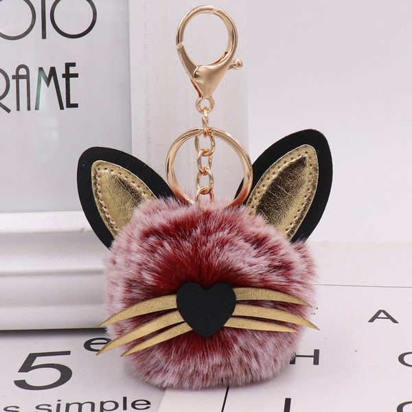 

kitten plush keychain girls' cute bag keychain car pendant gift, Silver