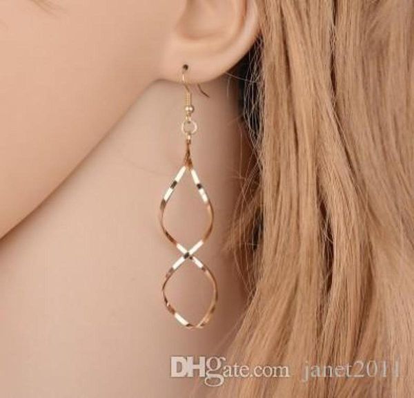 

vintage hanging swirl wave womens dangle earrings goldsilver tone jewelry gifts for her9667848, Silver