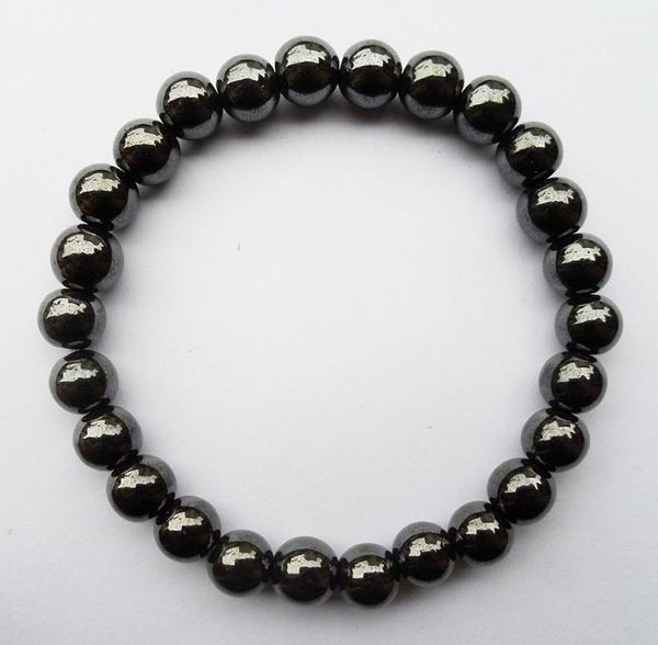 

factory whole man woman health 8mm black magnetic hematite hologram bracelet jewelry gift with elasticity4428028
