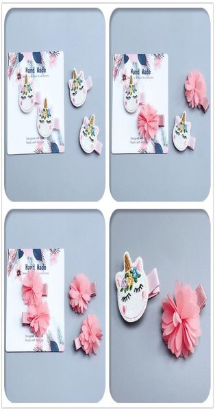 

whole boutique 15sets fashion cute glitter unicorn floral hairpins solid felt animal horse star barrettes princess headwear fo8538427, Slivery;white