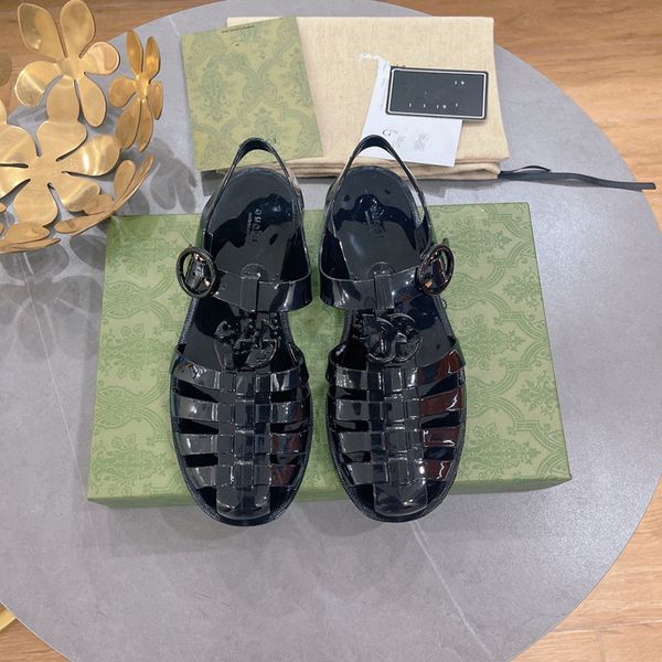 

2023 women slippers sandals canvas gold circles outdoor slipper summer designer luxury fashion 0722, Black