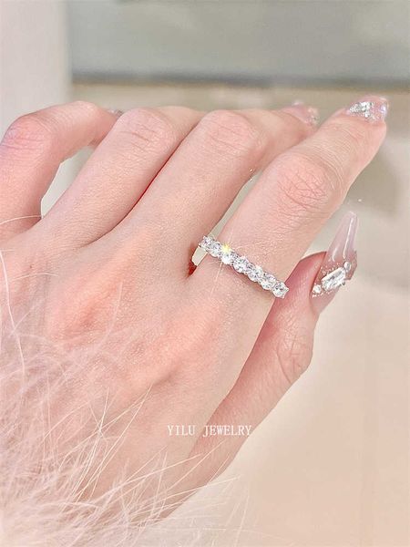 

high-end fashionable classic tiffay diamond ring for women's 7 medium matching wedding simulated sterling silver colorless fashion 4t5x, Golden;silver