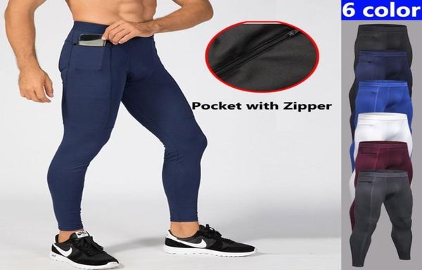 

new zipper pocket sport pants for men quick dry men039s running pant jogging pant gym fitness clothing training sport trouser7044248, Black