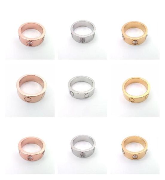 

love ring mens rings designer ring jewelry for women titanium steel width 4 5 6mm never fade not allergic band7441427, Silver