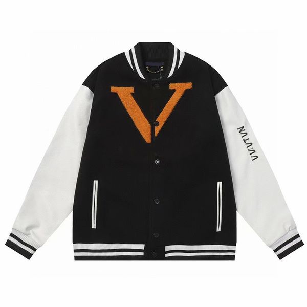 

23ss mens jackets baseball brand  vintage bomber coats letter embroidery autumn men hip hop loose varsity, Black;brown