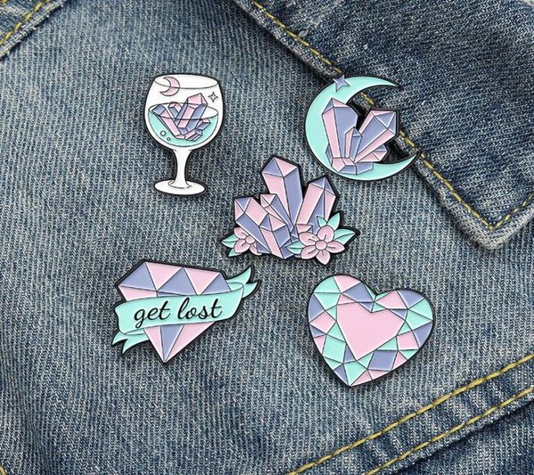 

enamel pins custom moon heart wine glass brooch lapel badge bag cartoon jewelry gift for kids friends2706916, Gray