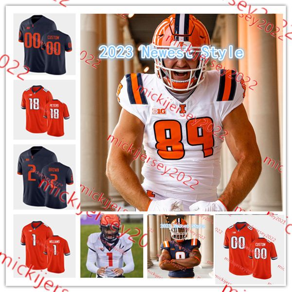 

luke altmyer 2023 illinois fighting illini football jersey 10 donovan lear 11 jake huber 12 kirkland michaux 16 cal swanson illinois jerseys, Black