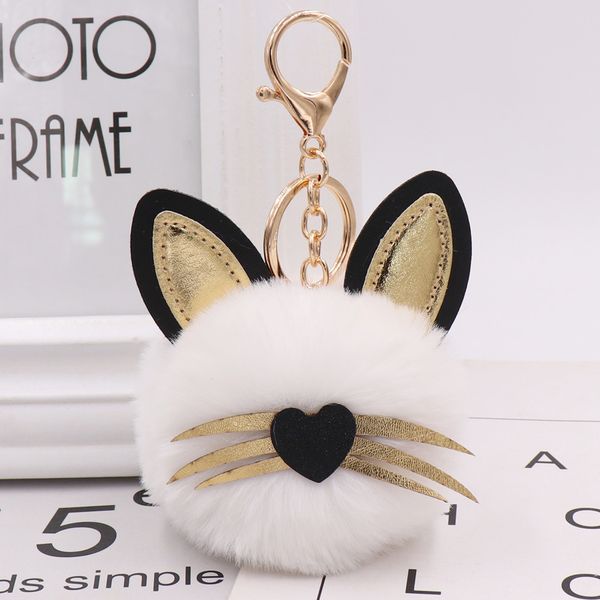 

selling kitten plush keychain cute plush animal bag keychain car pendant, Silver