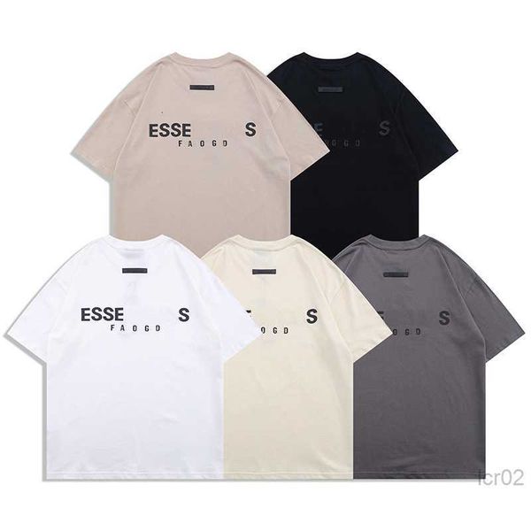

designer mens t shirts women tshirt essentail essent shorts t-shirt men casual printed sports tshirts essentiel high street loose short slee, White;black