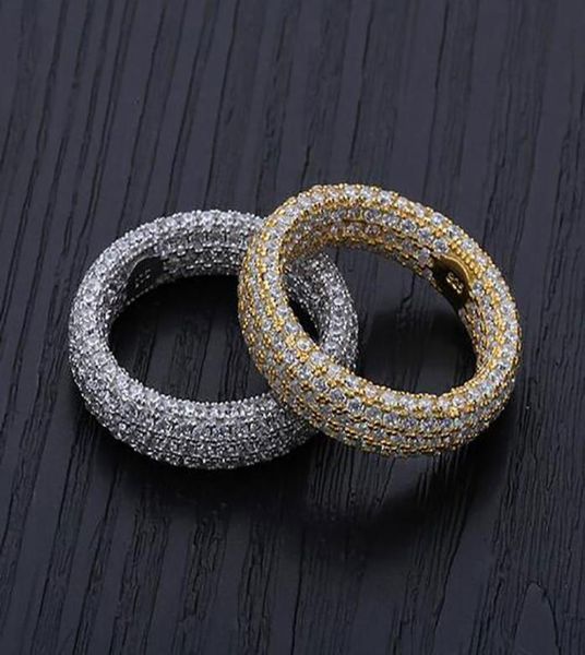

14k gold mens 925 silver soild diamond round cz rings iced bling zirconia hip hop ring luxury deisnger gifts jewelry1334783, Golden;silver
