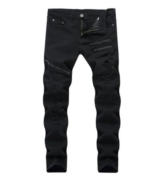 

2018 autum big size jeans new men039s more zip jeans denim zip hole pants casual streight leg jeans size 2840 tx00911015961, Blue