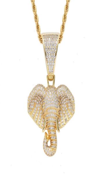 

exquisite elephant necklace men women iced out pendant hip hop jewelry birthday8941509, Silver