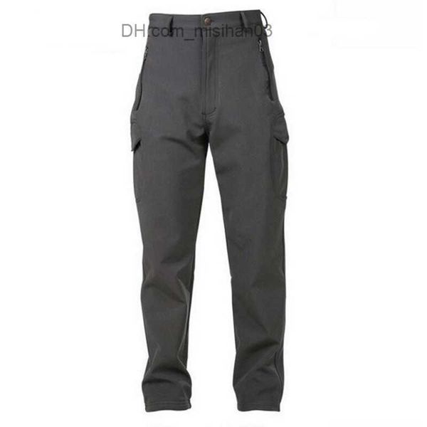 

men's pants men's pants skin softshell tactical military camouflage pants men winter army waterproof thermal camo hunt fleece pant, Black