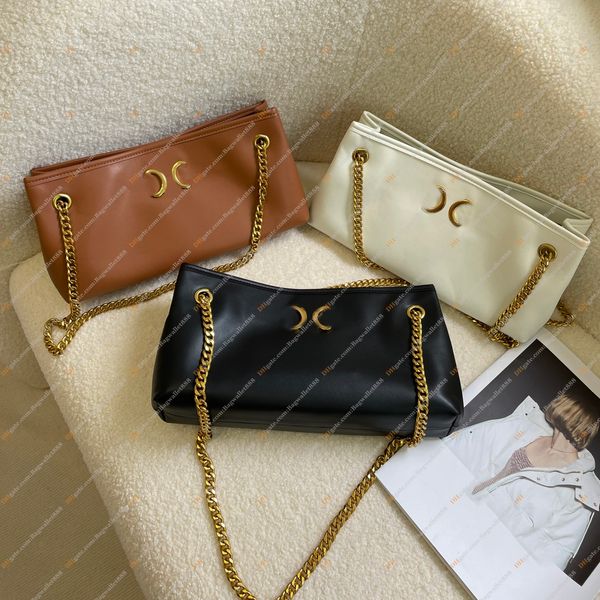 

23 aw women underarm bag calfskin leather designer shoulder bag vintage chic totes clutch bag luxury handbag ladder design gold hardware cha