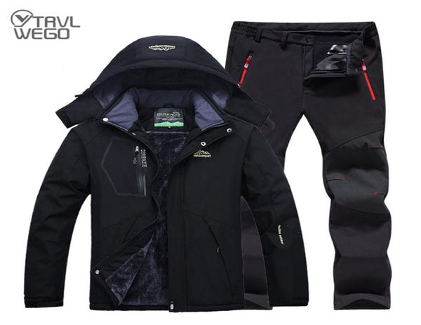 

trvlwego men winter waterproof fishing clothing warm hiking fishing clothes outdoor camping jackets set pants2890381
